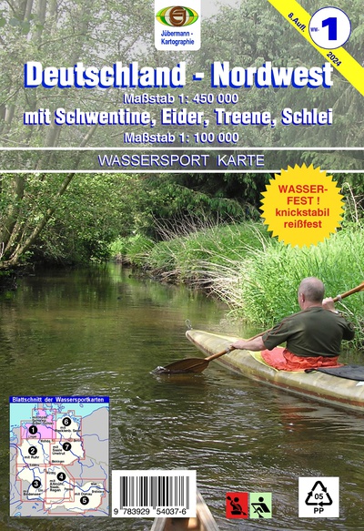 Titelblatt Wassersport-Wanderkarte WW1