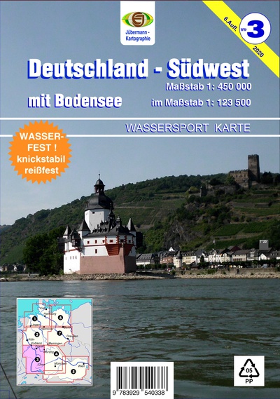 Titelblatt Wassersport-Wanderkarte WW3