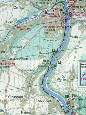 Kartenausschnitt Elbe 1